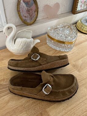 Birkenstock Buckley Women's size 7/EU 38 Suede Leather Slip On Shoes Mules Comfy